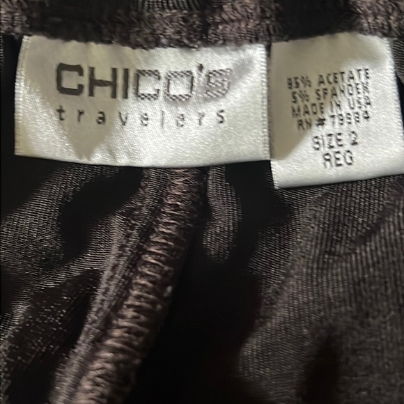 Chicos Travelers Slinky knit Stretch Pull on Pants Size Large Chicos 2 - Picture 3 of 5